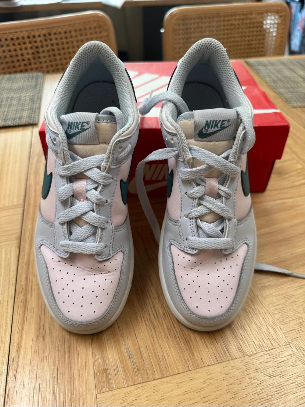 Nike Kids Dunk Low - Football Grey & Mineral Teal